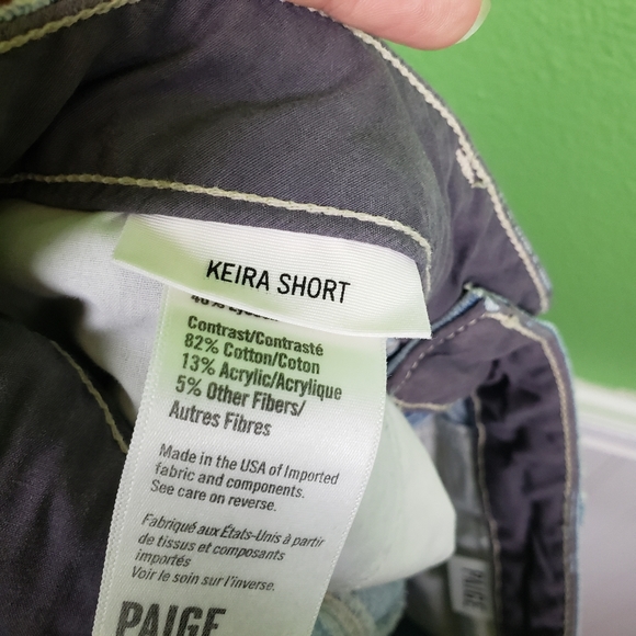 Paige geometric design patch Kiera shorts size 25 - Picture 4 of 8